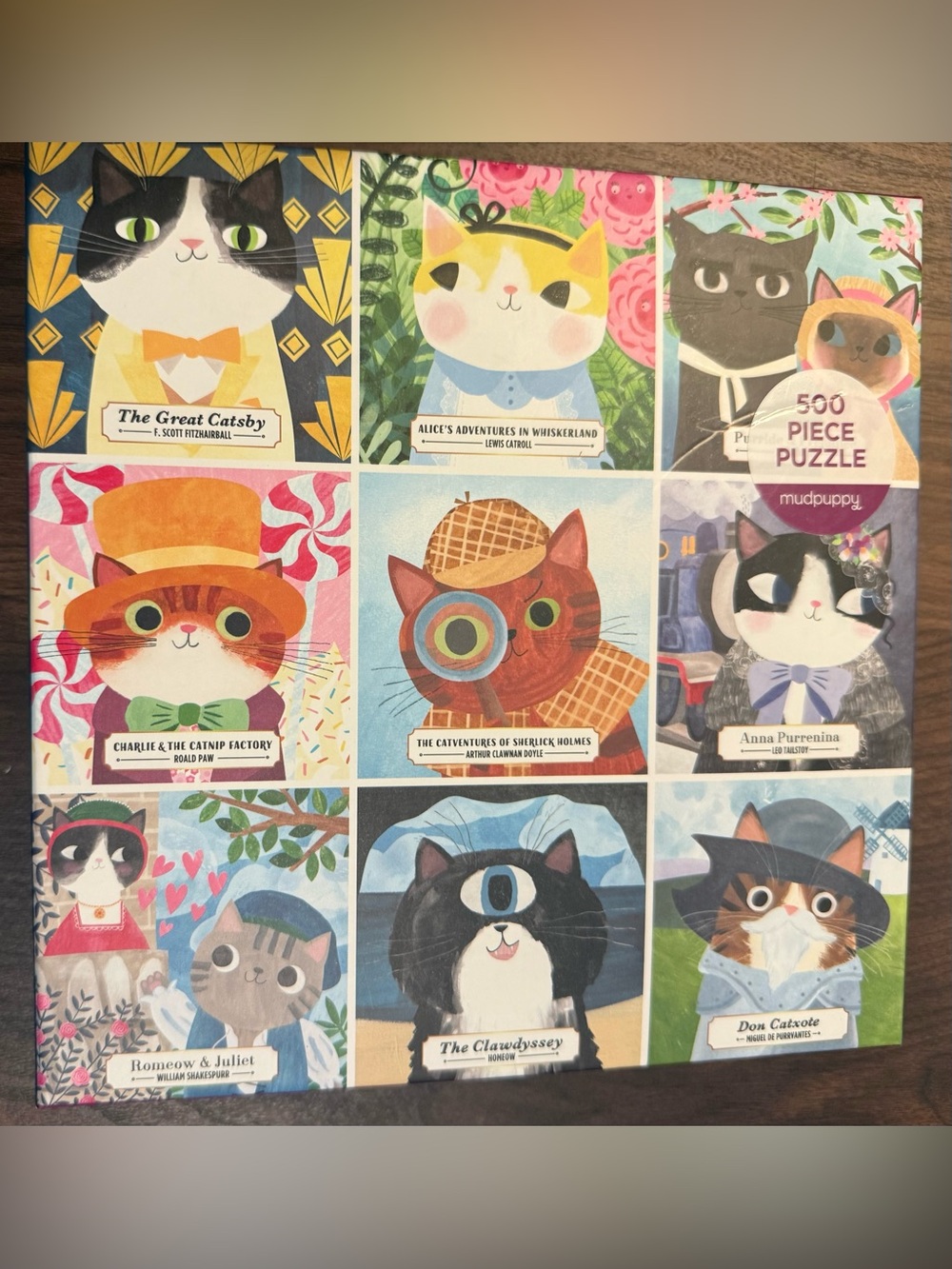 500-Piece Cat Art Puzzle - Bookish Cats by Mudpuppy